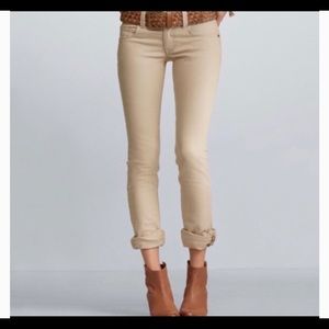 CAbi jeans #406 Lou Lou straight leg tan sz 14